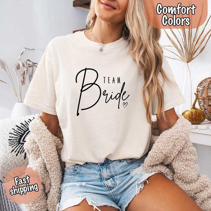 Team Bride Comfort Colors Shirts – Bride, Bridesmaid, Bachelorette Party & Proposal Gift Tees